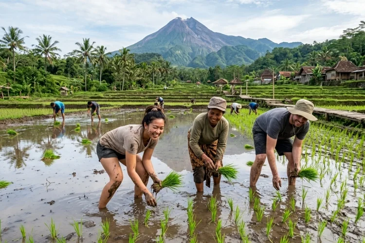 Belajar Menanam Padi di Desa Wisata Pentingsari, Seru dan Edukatif